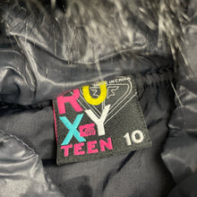 Load image into Gallery viewer, Girls Roxy, black hooded puffer jacket / coat, GUC, size 10,  