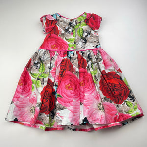 Girls Ted Baker, lined colourful dress, GUC, size 0, L: 43cm