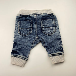 Boys Dymples, stretch knit denim pants, elasticated, FUC, size 000,  