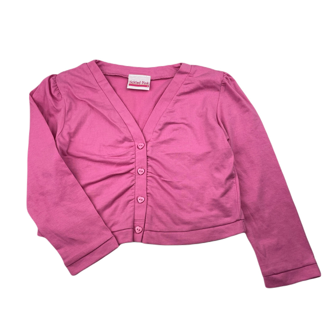 Girls Tickled Pink, lightweight cardigan / button up top, EUC, size 6,  