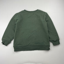 Load image into Gallery viewer, Boys H&amp;M, khaki lightweight sweater, sequin dinosaurs, wash fade, FUC, size 4,  