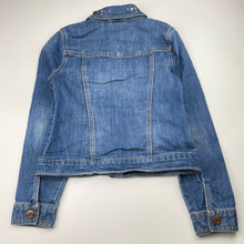 Load image into Gallery viewer, Girls GAP, embellished stretch denim jacket, Sz: M, armpit to armpit: 35.5cm, shoulder to cuff: 51cm, FUC, size 8-9,  