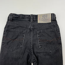 Load image into Gallery viewer, Boys Polo Ralph Lauren, black denim jeans, adjustable, Inside leg: 51.5cm, light wear on cuffs, FUC, size 6,  