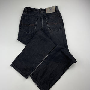 Boys Polo Ralph Lauren, black denim jeans, adjustable, Inside leg: 51.5cm, light wear on cuffs, FUC, size 6,  