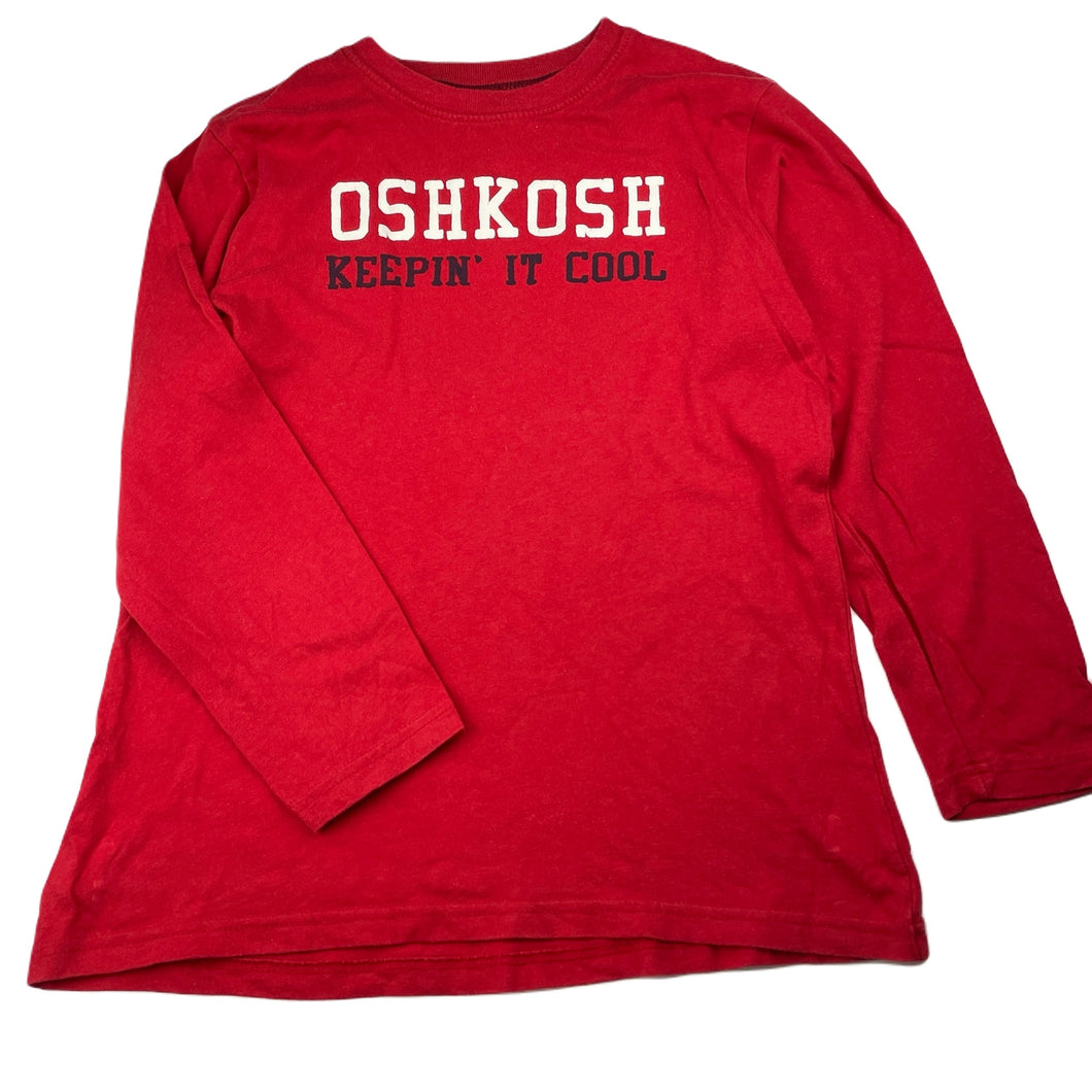 Boys Osh Kosh, red cotton long sleeve tee / top, FUC, size 8,  