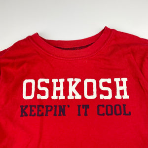 Boys Osh Kosh, red cotton long sleeve tee / top, FUC, size 8,  