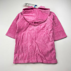 Girls Lily & Dan, pink cotton zip up bath robe, NEW, size 1,  