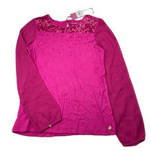 Load image into Gallery viewer, Girls Material Girl, stretchy embellished top, sheer sleeves, NEW, size 12,  