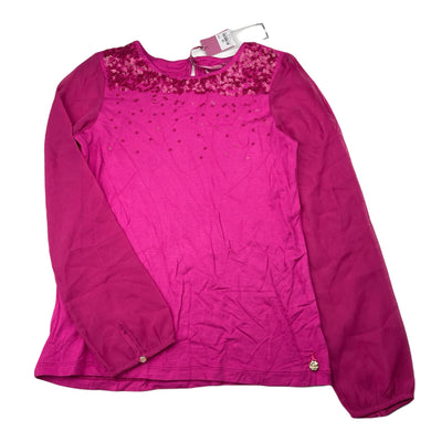 Girls Material Girl, stretchy embellished top, sheer sleeves, NEW, size 12,  