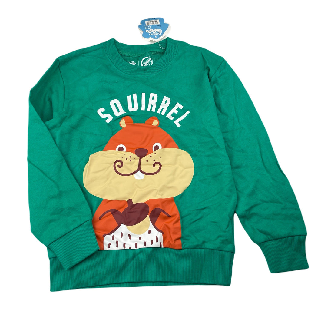 Boys Baleno Jnr, green lightweight sweater / jumper, squirrel, NEW, size 8-9,  