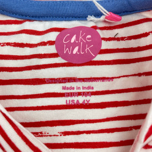 Girls Cake Walk, striped stretchy tee / top, NEW, size 4,  