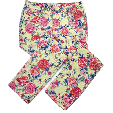 Girls Witchery, floral stretch cotton pants, Inside leg: 51cm, W: 31cm across, GUC, size 10,  