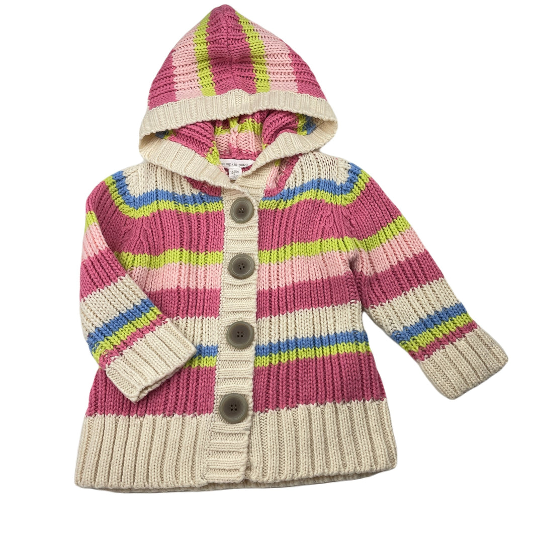 Girls Pumpkin Patch, chunky knit hooded cardigan / sweater, EUC, size 1,  