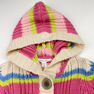 Girls Pumpkin Patch, chunky knit hooded cardigan / sweater, EUC, size 1,  