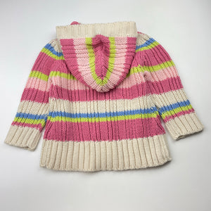 Girls Pumpkin Patch, chunky knit hooded cardigan / sweater, EUC, size 1,  