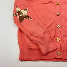 Load image into Gallery viewer, Girls Witchery, coral cotton knitted cardigan, mark back right sleeve, FUC, size 5,  