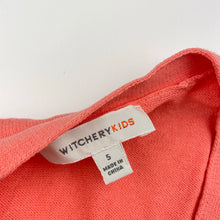 Load image into Gallery viewer, Girls Witchery, coral cotton knitted cardigan, mark back right sleeve, FUC, size 5,  