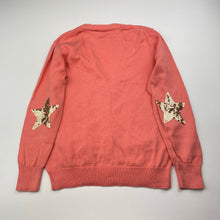 Load image into Gallery viewer, Girls Witchery, coral cotton knitted cardigan, mark back right sleeve, FUC, size 5,  