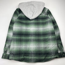 Load image into Gallery viewer, Boys Piping Hot, thick flannel cotton hooded shirt, light mark hood, FUC, size 10,  