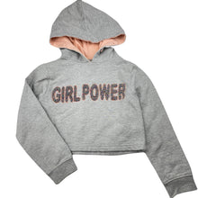 Load image into Gallery viewer, Girls GENETIC apparel, fleece lined cropped hoodie sweater, FUC, size 6-7,  