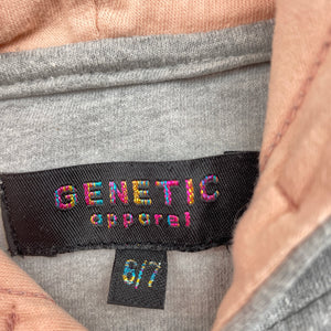 Girls GENETIC apparel, fleece lined cropped hoodie sweater, FUC, size 6-7,  