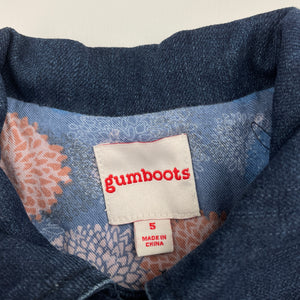 Girls Gumboots, dark denim jacket / coat, GUC, size 5,  