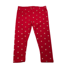 Load image into Gallery viewer, Girls Mango, red &amp; gold glitter leggings, Inside leg: 31cm, EUC, size 4,  
