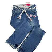 Load image into Gallery viewer, Girls Cake Walk, blue stretch denim jeans, adjustable, inside leg: 60cm, NEW, size 9,  