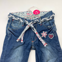 Load image into Gallery viewer, Girls Cake Walk, blue stretch denim jeans, adjustable, inside leg: 60cm, NEW, size 9,  