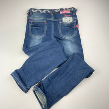 Load image into Gallery viewer, Girls Cake Walk, blue stretch denim jeans, adjustable, inside leg: 60cm, NEW, size 9,  