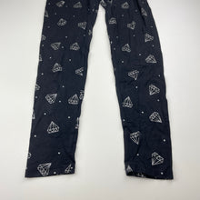 Load image into Gallery viewer, Girls Target, black &amp; silver glitter leggings, Inside leg: 56cm, GUC, size 10,  