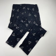 Load image into Gallery viewer, Girls Target, black &amp; silver glitter leggings, Inside leg: 56cm, GUC, size 10,  