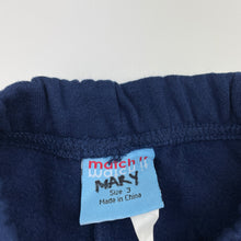 Load image into Gallery viewer, Girls Match It, navy fleece lined track pants, elasticated, Inside leg: 37cm, EUC, size 3,  