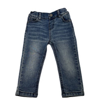 Load image into Gallery viewer, Girls Denim Co, blue stretch denim jeans, adjustable, inside leg: 25cm, GUC, size 0,  