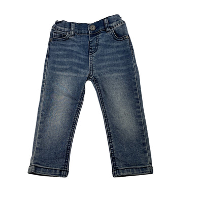 Girls Denim Co, blue stretch denim jeans, adjustable, inside leg: 25cm, GUC, size 0,  