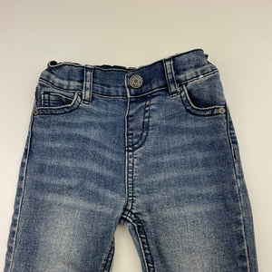 Girls Denim Co, blue stretch denim jeans, adjustable, inside leg: 25cm, GUC, size 0,  