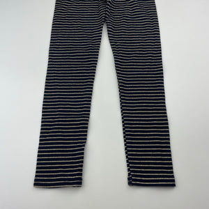 Girls Cotton On, navy & gold stripe leggings, Inside leg: 45.5cm, EUC, size 5,  