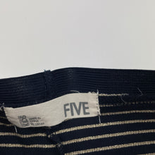 Load image into Gallery viewer, Girls Cotton On, navy &amp; gold stripe leggings, Inside leg: 45.5cm, EUC, size 5,  