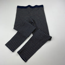 Load image into Gallery viewer, Girls Cotton On, navy &amp; gold stripe leggings, Inside leg: 45.5cm, EUC, size 5,  