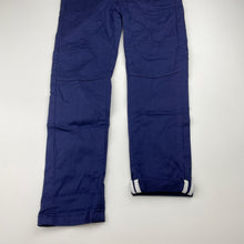 Load image into Gallery viewer, Boys Pumpkin Patch, navy stretch cotton pants, adjustable, Inside leg: 49cm, NEW, size 6,  