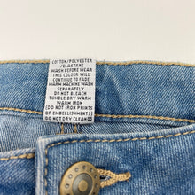 Load image into Gallery viewer, unisex Target, blue stretch denim jeans, adjustable, Inside leg: 70cm, FUC, size 14,  