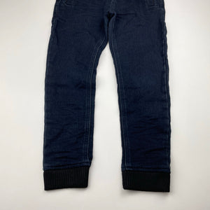 Boys Indie, indigo knit stretch denim pants, elasticated, Inside leg: 48.5cm, GUC, size 6,  