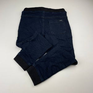 Boys Indie, indigo knit stretch denim pants, elasticated, Inside leg: 48.5cm, GUC, size 6,  