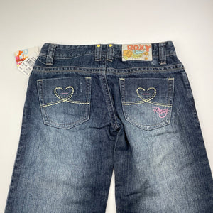 Girls Roxy, Sun Toucher distressed denim jeans, Inside leg: 65cm, W: 33cm across, NEW, size 10,  