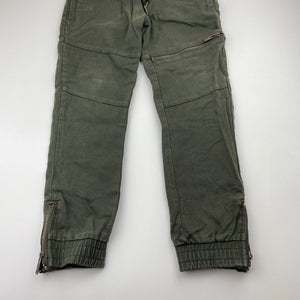 Boys Bad Boy, khaki stretch cotton pants, elasticated, Inside leg: 49cm, GUC, size 5,  