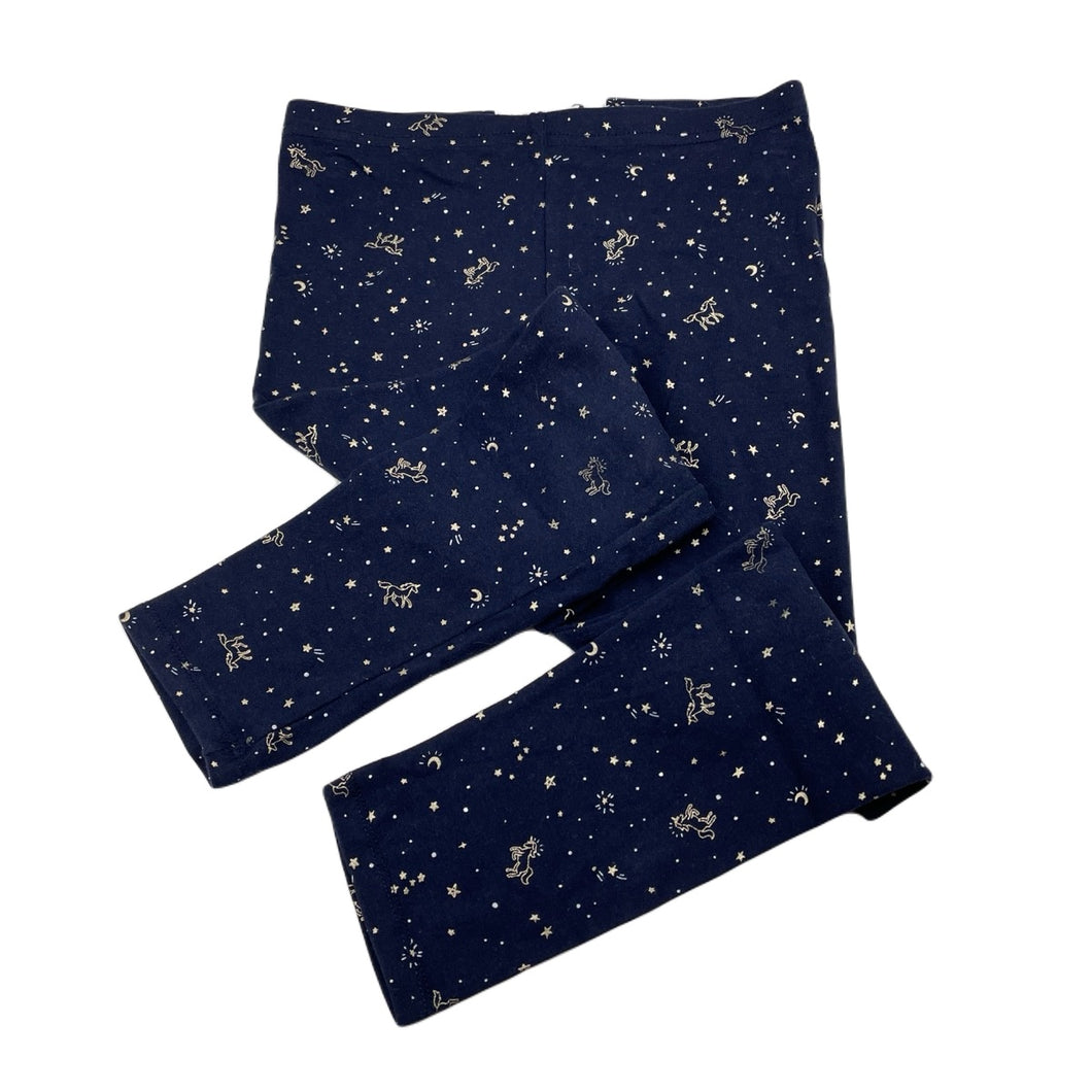 Girls Cotton On, navy leggings, unicorns, Inside leg: 45cm, GUC, size 7,  