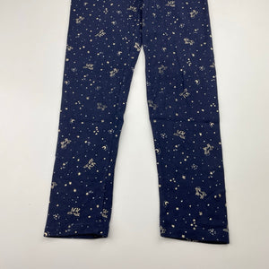 Girls Cotton On, navy leggings, unicorns, Inside leg: 45cm, GUC, size 7,  