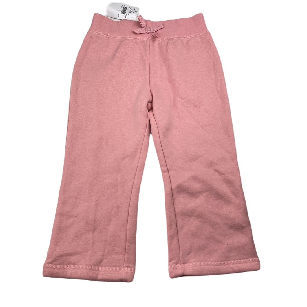 Girls H&T, pink fleece lined track pants, Inside leg: 31cm, NEW, size 2,  