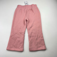 Load image into Gallery viewer, Girls H&amp;T, pink fleece lined track pants, Inside leg: 31cm, NEW, size 2,  