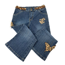 Load image into Gallery viewer, Girls ROCAWEAR, embellished stretch denim jeans, Inside leg: 37.5cm, W: 27cm across, GUC, size 4,  